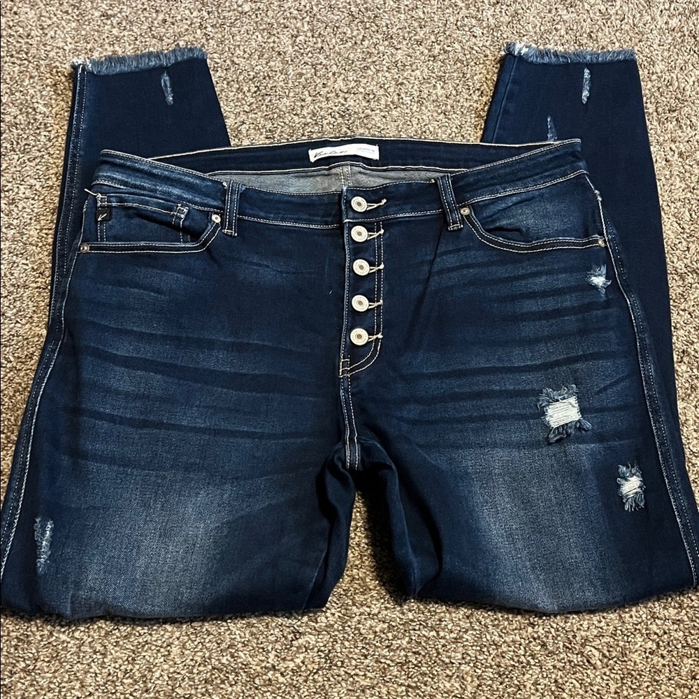 Kancan high rise button fly distressed jeans - Picture 2 of 5